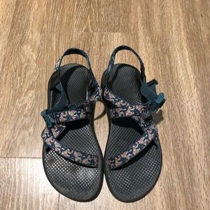 Teal and pink chacos Z1 size women’s 8